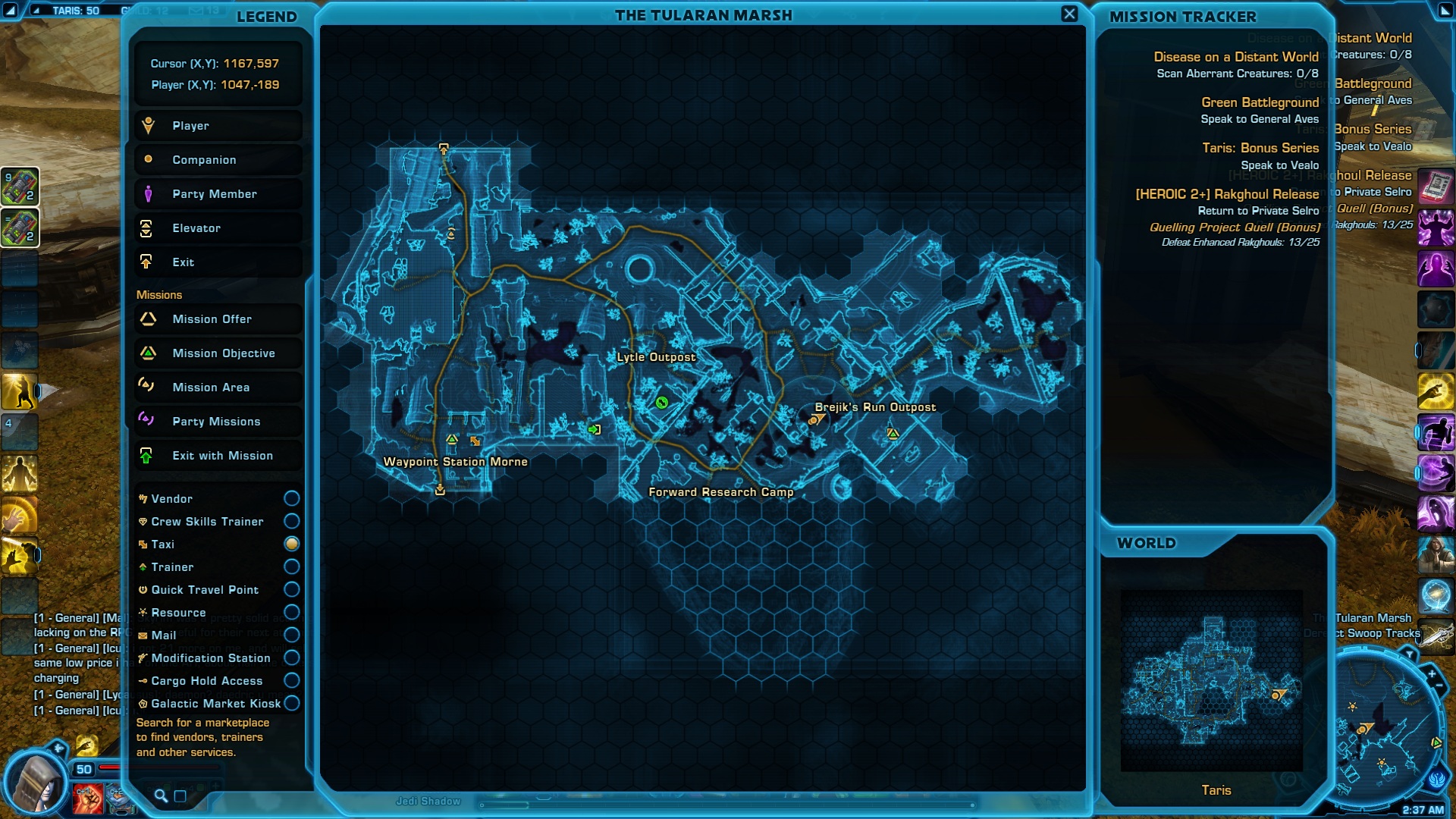 Taris Cunning Datacron location on the map